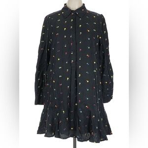 Tuckernuck Black Mini Dress, embroidered floral